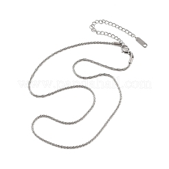 Collares de cadena de eslabones de acero inoxidable 304 de 2 mm para mujer&nbsp;NJEW-B131-10P
