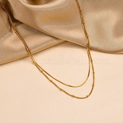 Collar de doble capa de acero inoxidable 304&nbsp;LS-NJEW-Q321-01G