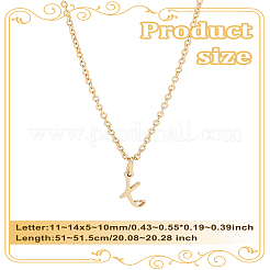 Collier avec pendentif lettre en acier inoxydable 304&nbsp;NJEW-LP0001-39X-G