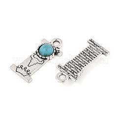 Pendentifs turquoise synthétique et alliage&nbsp;PALLOY-H146-01AS-I