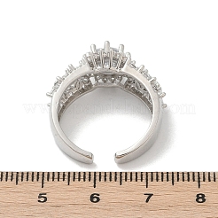Anelli regolabili in ottone micro pavé di zirconi cubici per donna&nbsp;RJEW-C129-04P