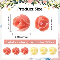 60 Stück 2 Farben synthetische Korallen geschnitzte Blumenrosenperlen&nbsp;CORA-SC0001-17