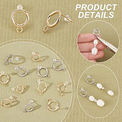 40 stücke 4 stil 304 edelstahl kreis ring stud ohrring Zubehörse&nbsp;STAS-UN0047-07