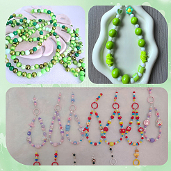 500pcs 5 couleurs perles acryliques opaques&nbsp;MACR-SP0002-33A
