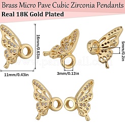 10 ensemble de pendentifs en laiton micro pavés en oxyde de zirconium transparent&nbsp;KK-SC0004-15
