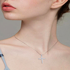 2 pendentif en forme de croix latine en laiton micro pavé de zircones cubiques&nbsp;ZIRC-LP0001-14