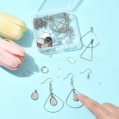 DIY-Set zur Herstellung von Ohrhängern aus Edelstahl 304 mit Dreieck und Fächer&nbsp;DIY-FS0007-85