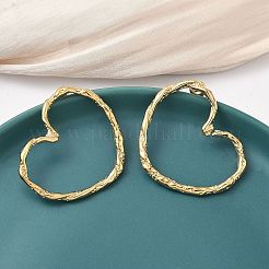Boucles d'oreilles à tige en forme de cœur creux en acier inoxydable 304&nbsp;EJEW-K268-55G