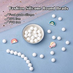 100 pièces perles de silicone perles rondes en caoutchouc 15mm perles d'espacement en vrac pour fournitures de bricolage bijoux fabrication de porte-clés&nbsp;JX454A