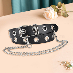 Schwarze Taillengürtel aus PU-Leder&nbsp;AJEW-CL0004-87