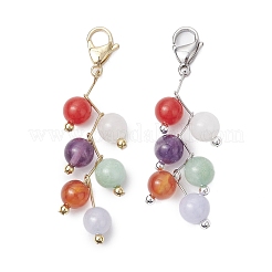 Colgantes de amatista natural redonda&nbsp;HJEW-JM02693