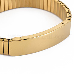 Ionenplattiertes (IP) Edelstahl-Stretcharmband mit rechteckigen Gliedern&nbsp;BJEW-N017-028LG