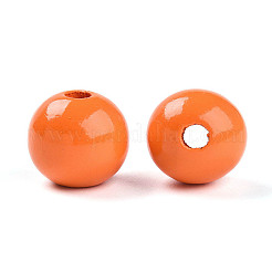 Perles de bois naturel peintes&nbsp;WOOD-A018-16mm-16