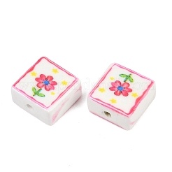 Perles de porcelaine à la main imprimés&nbsp;PORC-G016-04A