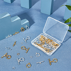 30 set di 2 fermagli a barilotto in ottone colorati&nbsp;KK-SC0002-22