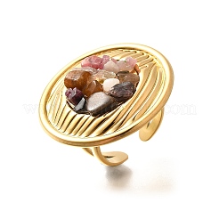 Fingerringe aus natürlichem Rosenquarz&nbsp;RJEW-R012-06G-01
