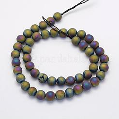 Galvanisieren natürliche druzy Achat Perlen Stränge&nbsp;G-G708-8mm-07