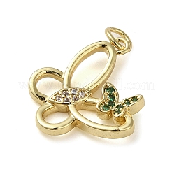 Pendenti in zirconi cubici trasparenti in micro pavè di ottone&nbsp;LS-KK-U005-01K-G
