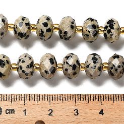 Natur Dalmatiner Jaspis Perlen Stränge&nbsp;G-P573-A63-10x6mm