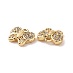 Papillon en laiton micro pavé de breloques en zircone cubique transparente&nbsp;KK-G435-23G