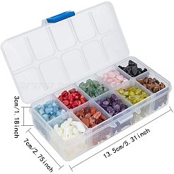 Natürliche Jade & Aquamarin & grüner Aventurin & weiße Muschel & roter Jaspis & Rosenquarz & Tigerauge & Amethyst & Achat & Obsidian Chips Perlen&nbsp;G-PH0033-03