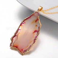 Ton doré agate naturelle pendentifs&nbsp;NJEW-JN01186