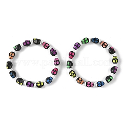 Halloween-Totenkopf-Armbänder aus Acrylperlen&nbsp;BJEW-JB14347-02