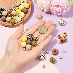 50 kit de perles d'espacement en silicone et en laiton avec strass&nbsp;DIY-FS0010-51