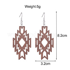 Western Navajo geometrische Azteken Stil ausgehöhlte Holz Ohrringe für Frauen&nbsp;FS-WGAE062-05