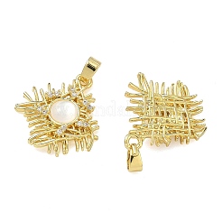 Pendenti in zirconi cubici trasparenti in micro pavè di ottone&nbsp;KK-A294-09G
