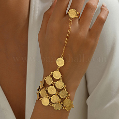 Bracelets luxueux en laiton de style moyen-oriental avec maillons en forme de pièce de monnaie pour femmes&nbsp;LB7436