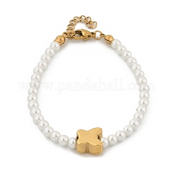 Armbänder aus Kunstperlen aus Kunststoff für Damen&nbsp;BJEW-M056-10G-01