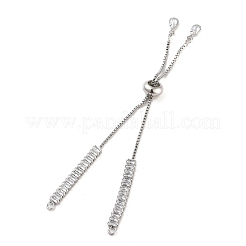 Messing Pavé klare Zirkonia Rechteck Schieber Armband machen&nbsp;BJEW-U005-01P