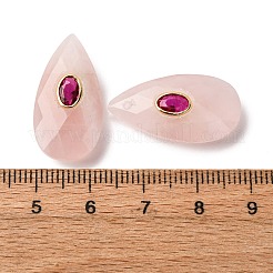 Natürlichen Rosenquarz Anhänger&nbsp;G-P586-01G-09