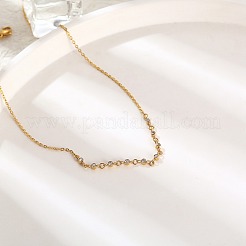 Collana con pendente a colonna in zirconi cubici con catenelle portacavi in ottone&nbsp;UU3534-1