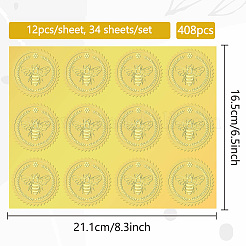 34 Blatt selbstklebende Aufkleber mit Goldfolienprägung&nbsp;DIY-WH0509-019