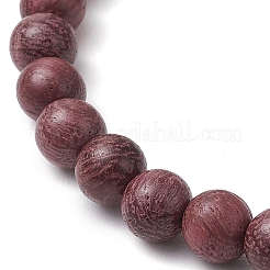 Braccialetti elastici con perline di legno naturale per le donne&nbsp;BJEW-JB11338-04