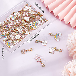 50 Uds decoraciones colgantes de esmalte de aleación&nbsp;HJEW-SC0001-24