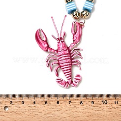Halsketten mit rosa Hummeranhänger aus Kunststoff&nbsp;LS-NJEW-D336-02G