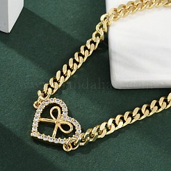 Messing Micro Pave klare Zirkonia Link Armbänder&nbsp;LS-BJEW-M050-05G-01