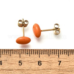 Orecchini a bottone in acciaio inossidabile 304&nbsp;EJEW-C133-05A-G