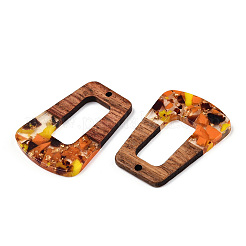 Pendentifs en résine transparente et bois de noyer&nbsp;RESI-TAC0017-72-A03