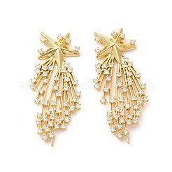 Boucles d'oreilles en laiton plaqué micro pavé de zircone cubique pour femmes&nbsp;EJEW-H091-23G