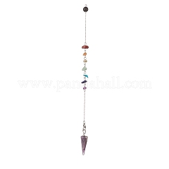 Pendules de radiesthésie à cône hexagonal en pierres naturelles&nbsp;PALLOY-JF02040