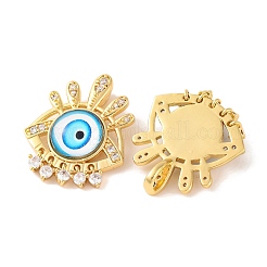 Porte micro ouvrent pendentifs zircone cubique en laiton de placage&nbsp;KK-H486-22G-03