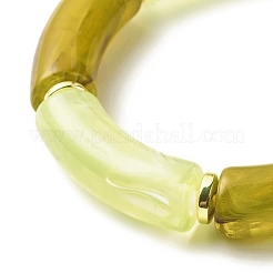 Bracciali elastici con perline in tubo acrilico&nbsp;BJEW-JB07762-02