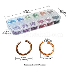 24 g offene Biegeringe aus Aluminium in 12 Farben für Chainmaille-Webereien&nbsp;FIND-FS0001-81