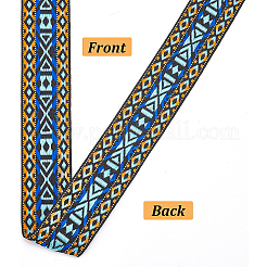 Rubans polyester jacquard style ethnique&nbsp;SRIB-WH0011-030
