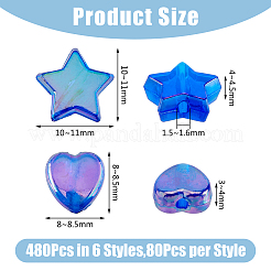 480 Stück 6 transparente Acrylperlen im Stil&nbsp;MACR-DC0001-09