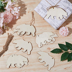 Ensemble de pendentifs en bois vierges inachevés à thème animal pour les arts de la peinture&nbsp;WOOD-WH0124-26B